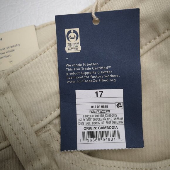NWT Universal Thread Ladies Size 17R Cream High Rise Skinny Super Stretch Pants - Picture 6 of 15